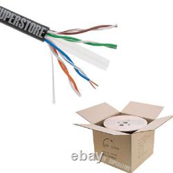 1000FT CAT6 Outdoor Cable 23 AWG UTP Solid Wire DIRECT BURIAL UV Waterproof