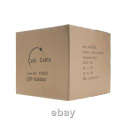 1000FT CAT6 Outdoor Ethernet Cable UTP 23AWG Direct Burial UV Rated Solid Wire