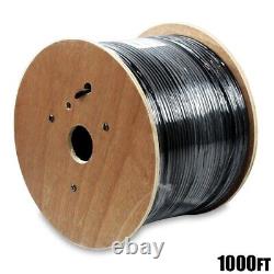 1000FT Cat5e Outdoor Network Ethernet UTP CMX Direct Burial Cable Copper Black