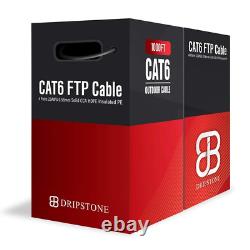 1000Ft CAT6 F/UTP Outdoor Direct Burial 550Mhz Solid Cable 23AWG Waterproof Wire