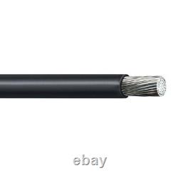 1000' 1 AWG Aluminum XLP USE-2 RHH RHW-2 Direct Burial Cable Black 600V