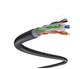 1000ft Cat6 Utp Double Jacket 23awg Outdoor Direct Burial Black