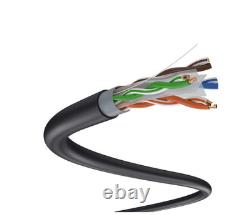 1000ft CAT6 UTP Double Jacket 23AWG Outdoor Direct Burial Black