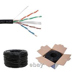 1000ft Cat6 Network Cable Outdoor Direct Burial 23AWG Solid Bulk Ethernet Wire