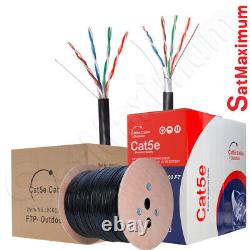 1000ft OUTDOOR Cat5 Cable FTP Ethernet Solid 24AWG PE Network Direct Burial Wire