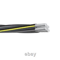 100' Rust 250-250-250-3/0 Quadruplex Aluminum URD Cable Direct Burial Wire 600V