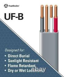 100 ft. 12/3 Gray Solid CU UF-B WithG Copper Wire Outdoor Direct Burial