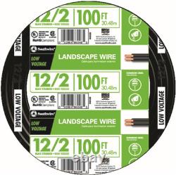 100ft 12-Gauge 2 Conductor Low-Voltage Direct Burial Landscape Cable Black