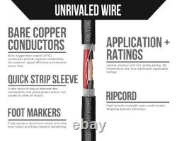 10/2 Speaker Wire, in-Wall CL3 & Direct Burial, Black, 100ft 10AWG, 2 Condu