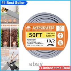 10/2 UF-B 50FT Direct Burial Cable Underground Feeder Wire Copper Outdoor Rated