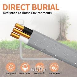 10/2 UF-B 50FT Direct Burial Cable Underground Feeder Wire Copper Outdoor Rated