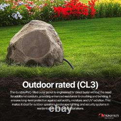 12/2 (100-Foot) In-Wall & Direct Burial (UL CL2 CL3 Rated) Oxygen-Free Copper O