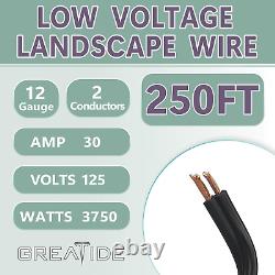 12/2 Low Voltage Landscape Lighting Wire, Outdoor Direct Burial Cable, 12 Gauge