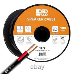 12/2 Speaker Wire 100Ft Outdoor Rated CL2/CL3 Direct Burial Oxygen Free, Black