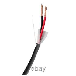12/2 Speaker Wire 100Ft Outdoor Rated CL2/CL3 Direct Burial Oxygen Free, Black