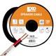 12/2 Speaker Wire 100ft Outdoor Rated Cl2/cl3 Direct Burial Oxygen Free, White