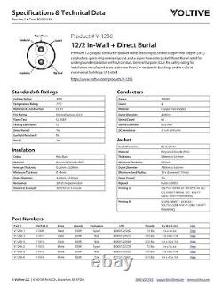 12/2 Speaker Wire 12 AWG OFC, 100ft UL Listed, Direct Burial Rated Black