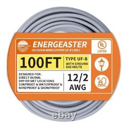 12/2 UF-B 100FT Solid Underground Feeder Direct Burial Cable UV & Moisture