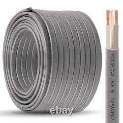 12/2 UF-B Wire 100FT 100% Pure Copper 12AWG 2 Connector Direct Burial Elect