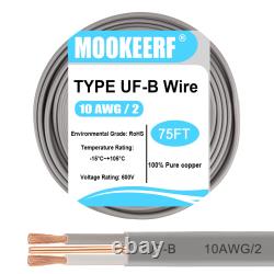 12/2 UF-B Wire 10FT 12 Gauge Direct Burial Electrical Cable 100% Pure