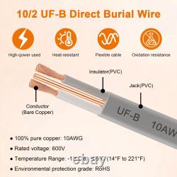 12/2 UF-B Wire 10FT 12 Gauge Direct Burial Electrical Cable 100% Pure