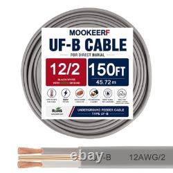 12/2 UF-B Wire 150FT 12 Gauge Direct Burial Electrical Cable 100% Pure Copp