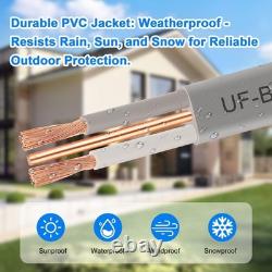 12/2 UF-B Wire 150FT 12 Gauge Direct Burial Electrical Cable 100% Pure Copp