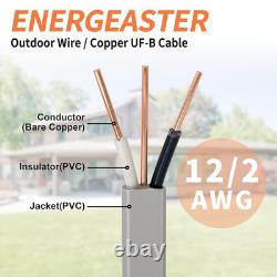 12 2 UF B Wire 250 Foot Pure Copper Direct Burial Cable Outdoor Indoor Lighting