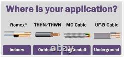 12/2 UF-B Wire, Underground Feeder and Direct Earth Burial Cable 75ft, Gray
