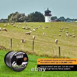 12.5 Gauge Double Insulated Electric Fence Wire 164ft Direct Burial Hard Cable