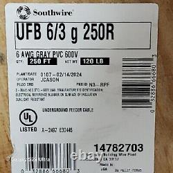 140 ft 6/3 UF-B WithGround Southwire Underground Direct Burial Cable Wire UFB