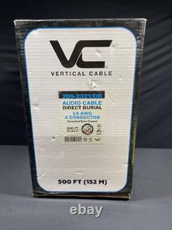 14AWG 4C High Strand Bare Copper Direct Burial UV Rated Speaker Wire Black 500 f