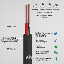 14AWG Direct Burial Speaker Wire 14 Gauge Oxygen-Free OFC Cable 500FT 2/14 4/14