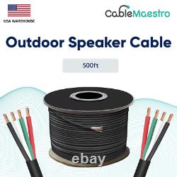 14AWG Outdoor Speaker Cable Direct Burial UV Wire Audio CL2 14/4 Gauge 250-500ft