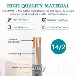 14/2 UF-B Direct Burial Wire 75FT 100% Copper for Indoor & Outdoor Use