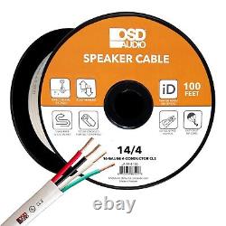 14/4 Speaker Wire 100Ft Outdoor Rated CL2/CL3 Direct Burial Oxygen Free, White