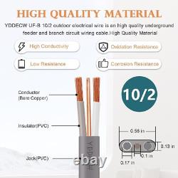 150FT 100% Pure Copper 10AWG 210/2 UF-B Wire Connector Direct Burial Electric