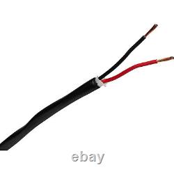 16AWG 2C High Strand Bare Copper Direct Burial UV Rated Speaker Wire Black 500 f