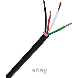 16AWG 4C High Strand Bare Copper Direct Burial UV Rated Speaker Wire Black 500 f