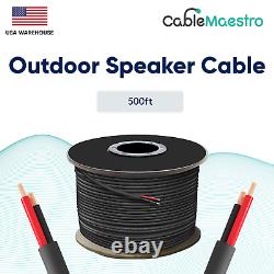 16AWG Speaker Cable Outdoor Direct Burial UV Wire Audio CL2 16/2 Gauge 250-500ft