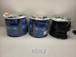 (1) New Southwire Black Solid Copper Sprinkler Wire, 18/7, 500ft, Direct Burial