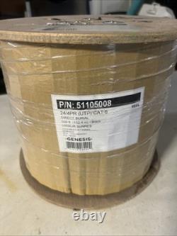 24/4PR (UTP) CAT 6 Direct Burial 500 Ft. Black Wire By Genesis