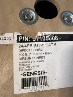 24/4PR (UTP) CAT 6 Direct Burial 500 Ft. Black Wire By Genesis