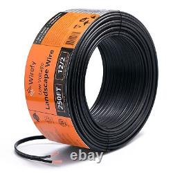 250 Feet 12/2 Low Voltage Landscape Lighting Copper Wire Outdoor Direct Burial