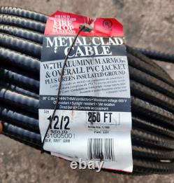 (250 Ft) 12/2 Metal Clad Cable Al Armor, Pvc Jacket Direct Burial, 61005001