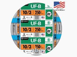 250 ft 10/3 UF-B WG Underground Feeder Direct Burial Wire/Cable Roll
