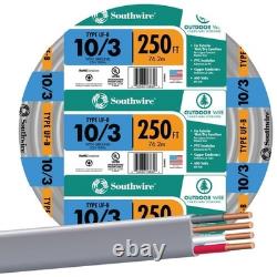 250ft 10/3 WithG UF-B Direct Burial Underground Feeder Cable