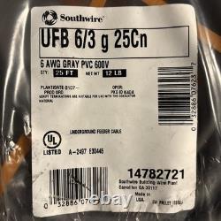 25 feet 6' 3 with Ground UF Copper Wire (Direct Burial)