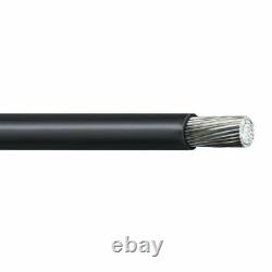 2 AWG Aluminum XLP USE-2 RHH RHW-2 Direct Burial wire Black Length 150' to 1000