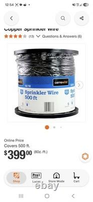 (2-Pack) Cerro Wire 18/10 Sprinkler Wire 500 ft Black Solid Copper